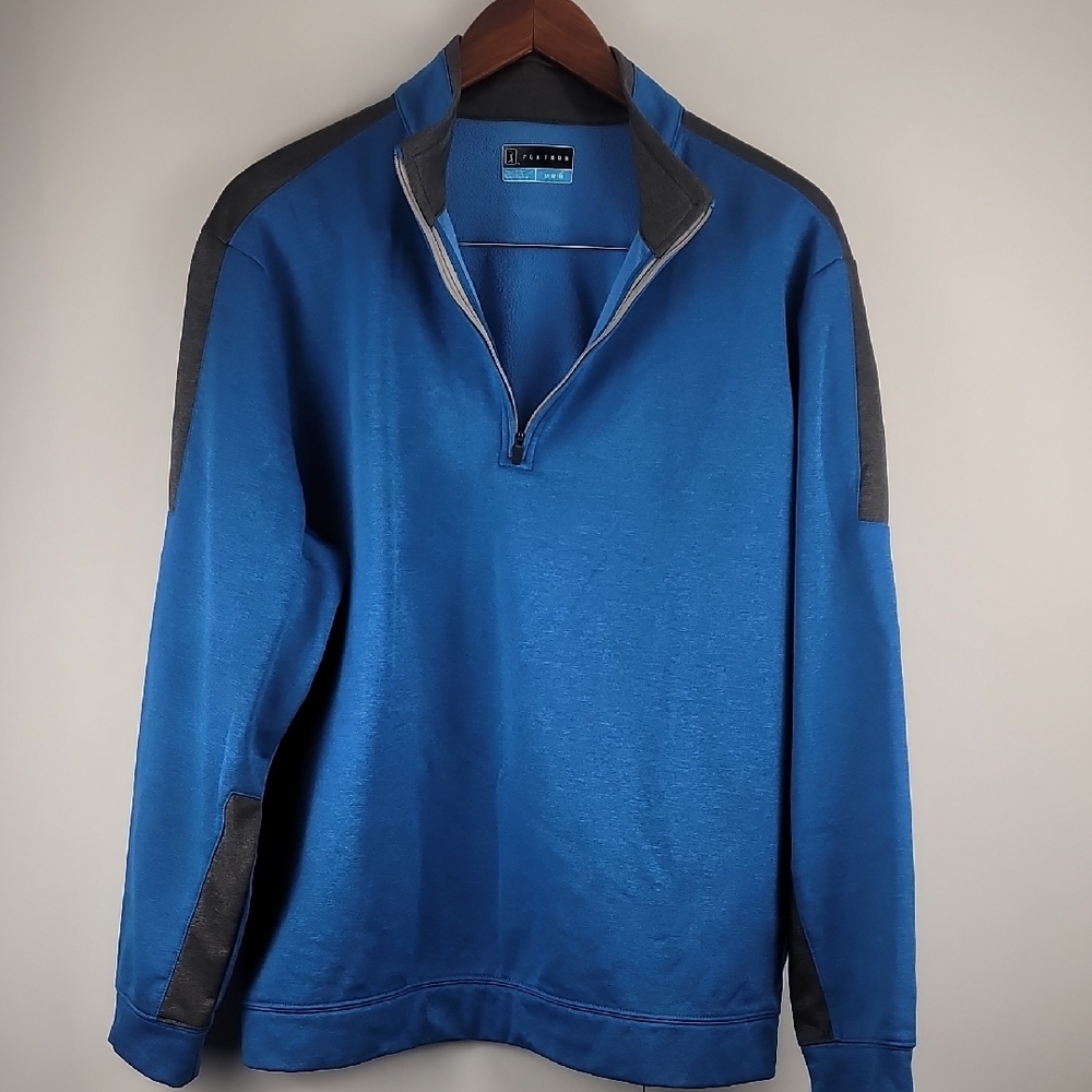 PGA Tour Micro Jacquard Quarter Zip Golf Sweater Jacket